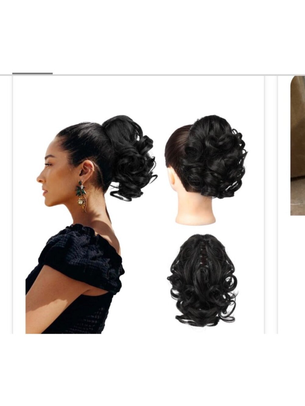 REECHO Ponytail Extension, 9" Short Curly Wavy Claw Clip Pony Tails Hair Extensi